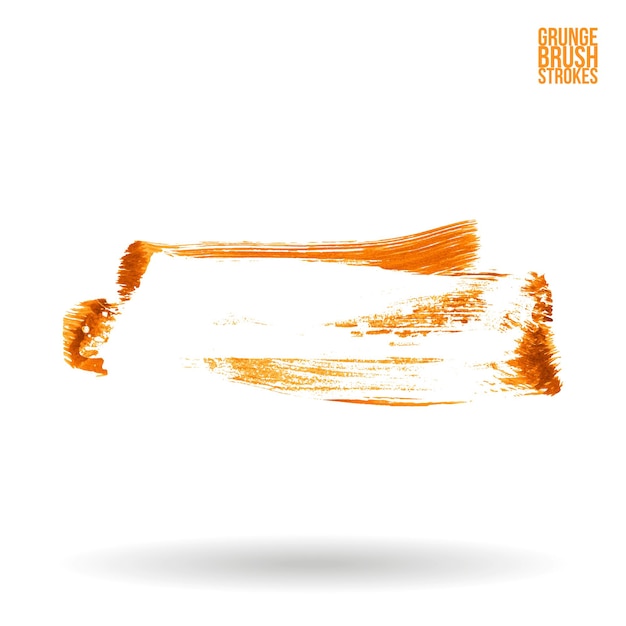 Trazo de pincel naranja y textura Grunge vector abstracto elemento pintado a mano