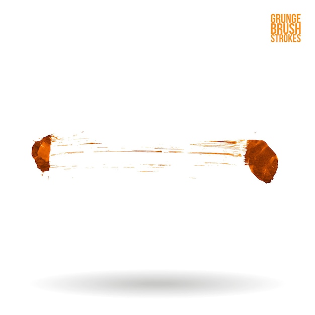 Trazo de pincel naranja y textura Grunge vector abstracto elemento pintado a mano