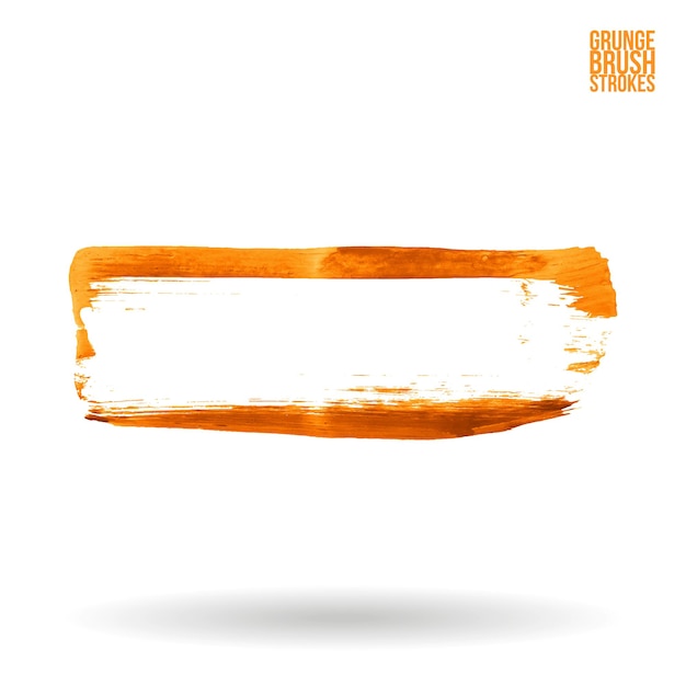 Trazo de pincel naranja y textura Grunge vector abstracto elemento pintado a mano