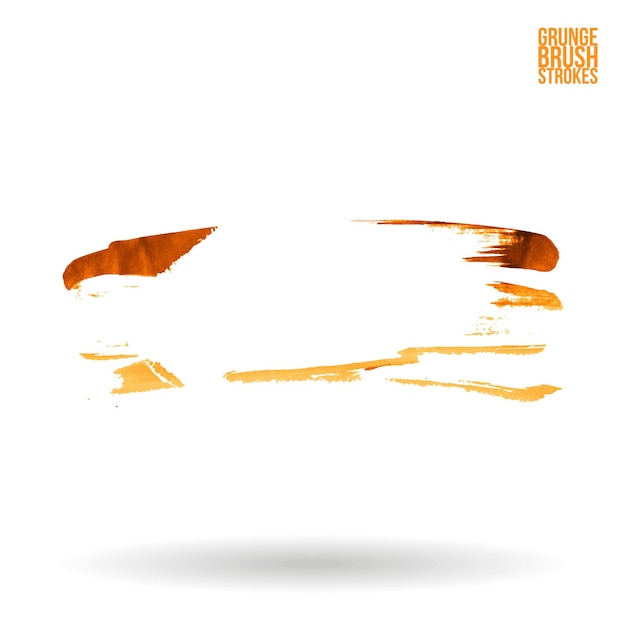 Trazo de pincel naranja y textura Grunge vector abstracto elemento pintado a mano