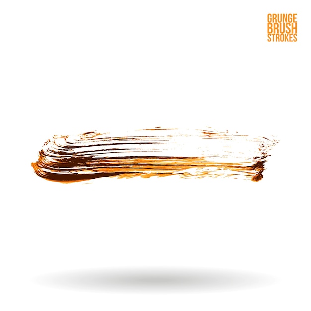 Trazo de pincel naranja y textura Grunge vector abstracto elemento pintado a mano