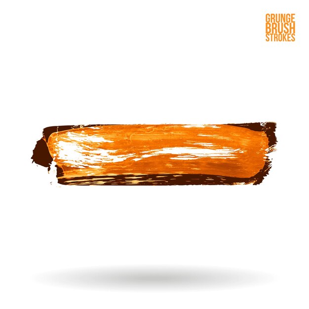 Trazo de pincel naranja y textura Grunge vector abstracto elemento pintado a mano
