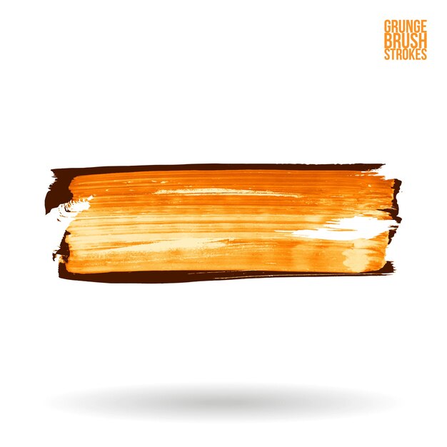 Trazo de pincel naranja y textura Grunge vector abstracto elemento pintado a mano