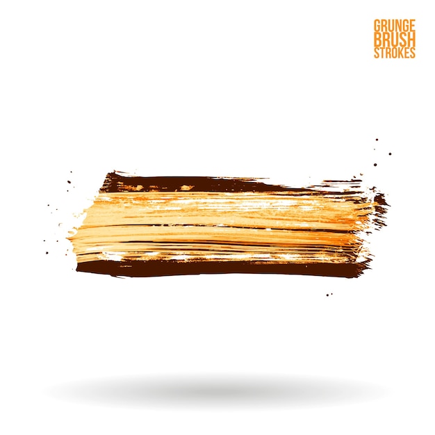 Trazo de pincel naranja y textura Grunge vector abstracto elemento pintado a mano
