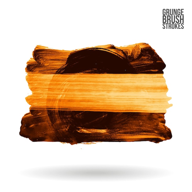 Trazo de pincel naranja y textura. Grunge vector abstracto mano - elemento pintado.