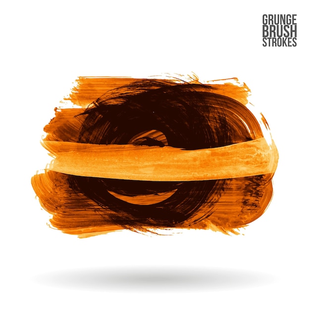 Trazo de pincel naranja y textura. Grunge vector abstracto mano - elemento pintado.