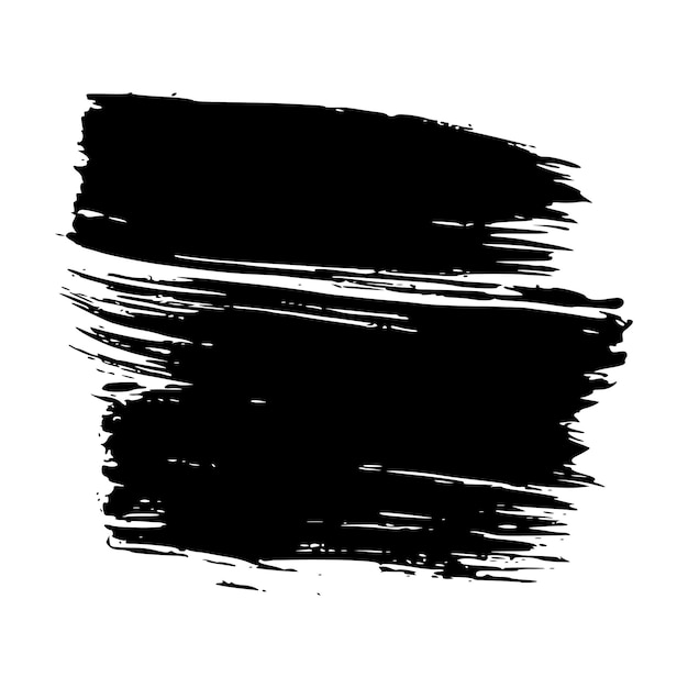 Trazo de pincel negro sobre fondo blanco.