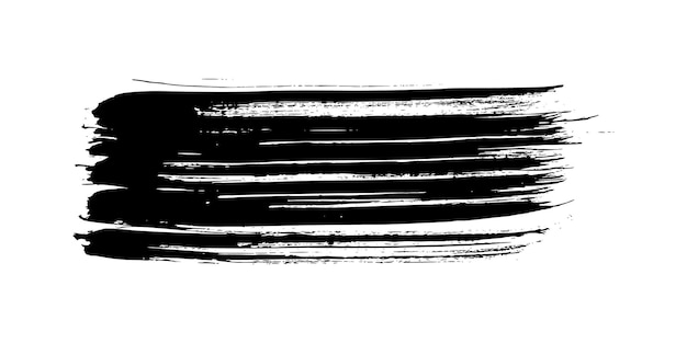 Trazo de pincel negro sobre fondo blanco.