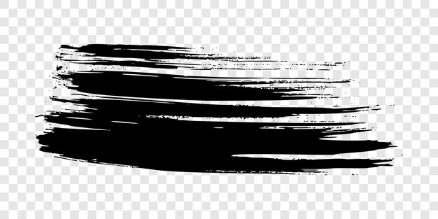 Trazo de pincel negro sobre fondo transparente