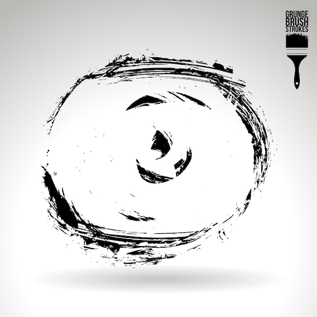 Trazo de pincel negro y textura Grunge vector abstracto elemento pintado a mano Subrayado y borde