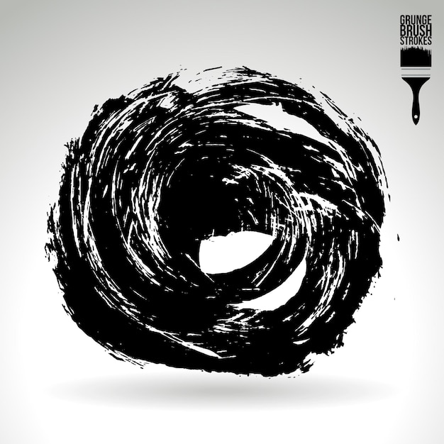Trazo de pincel negro y textura Grunge vector abstracto elemento pintado a mano