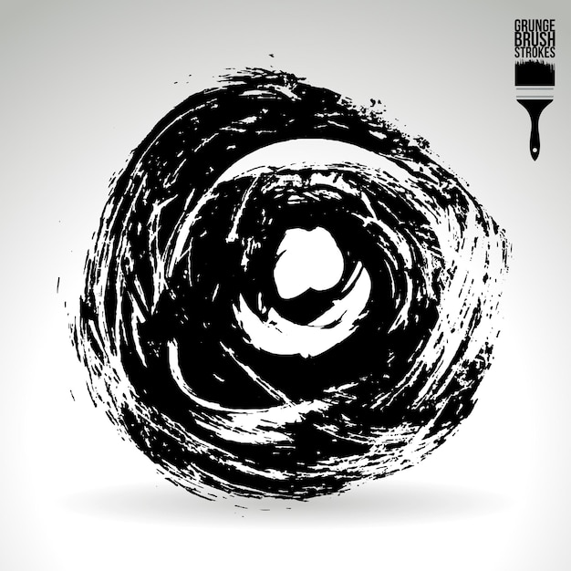 Trazo de pincel negro y textura Grunge vector abstracto elemento pintado a mano