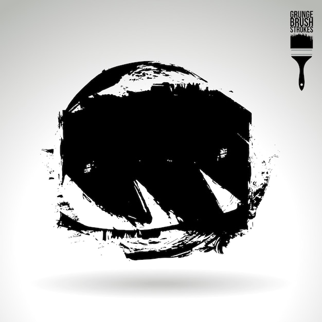 Trazo de pincel negro y textura Grunge vector abstracto elemento pintado a mano