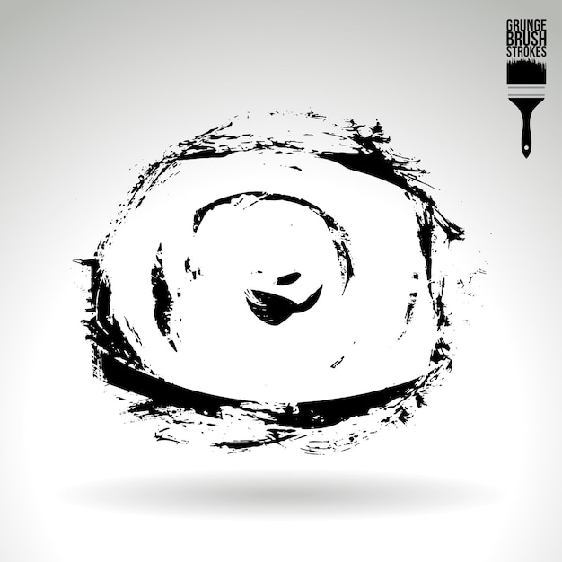 Trazo de pincel negro y textura Grunge vector abstracto elemento pintado a mano