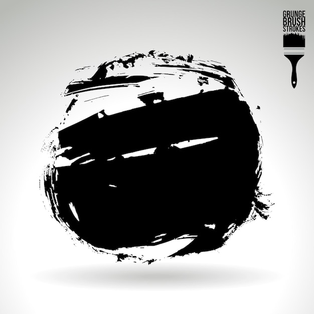 Trazo de pincel negro y textura Grunge vector abstracto elemento pintado a mano