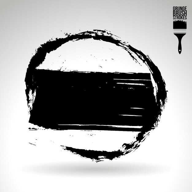 Trazo de pincel negro y textura Grunge vector abstracto elemento pintado a mano
