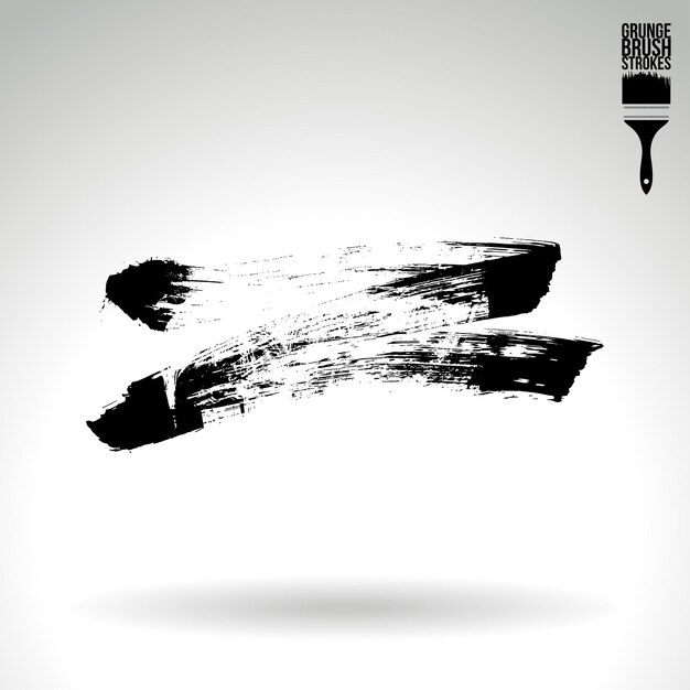 Trazo de pincel negro y textura Grunge vector abstracto elemento pintado a mano