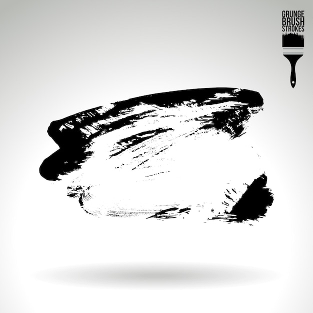 Trazo de pincel negro y textura Grunge vector abstracto elemento pintado a mano