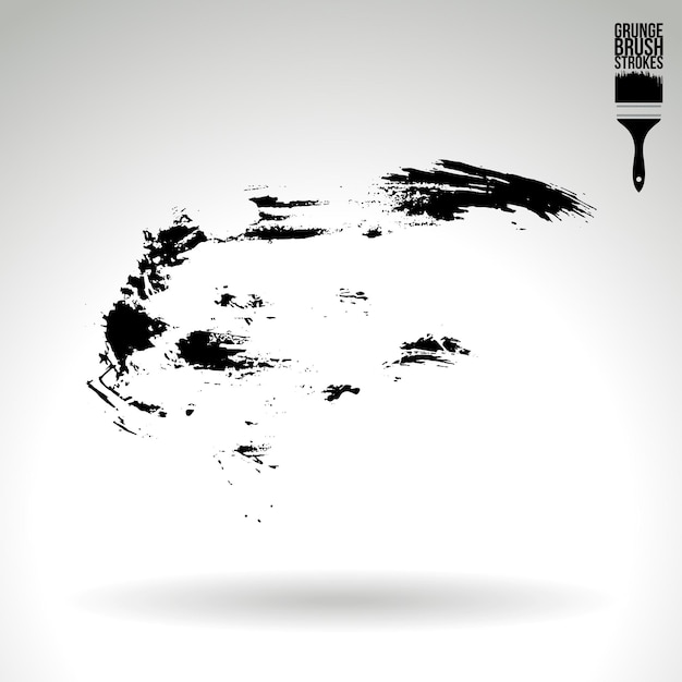 Trazo de pincel negro y textura Grunge vector abstracto elemento pintado a mano
