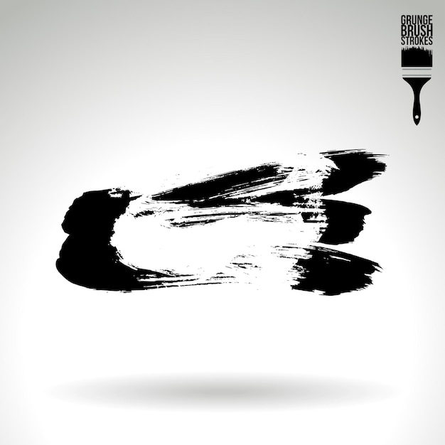 Trazo de pincel negro y textura Grunge vector abstracto elemento pintado a mano