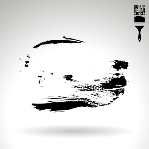 Trazo de pincel negro y textura Grunge vector abstracto elemento pintado a mano