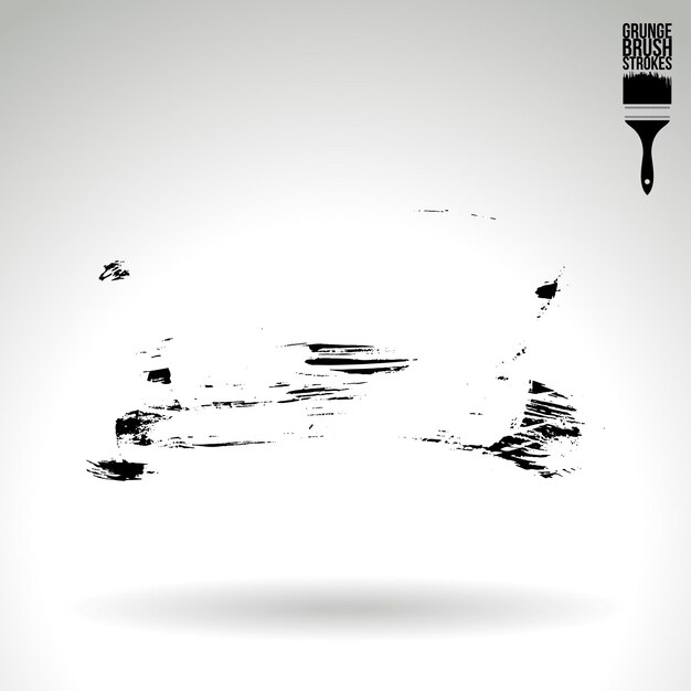 Trazo de pincel negro y textura Grunge vector abstracto elemento pintado a mano