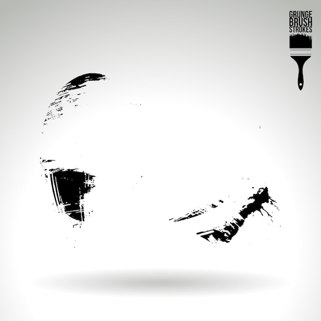 Trazo de pincel negro y textura Grunge vector abstracto elemento pintado a mano