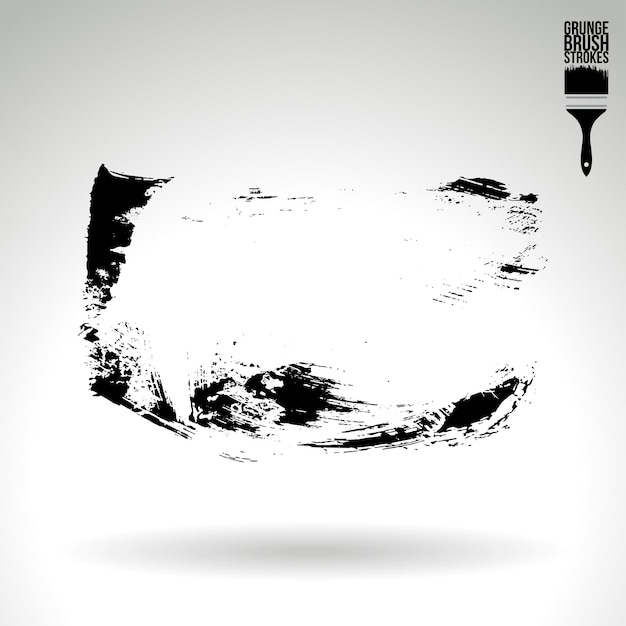 Trazo de pincel negro y textura Grunge vector abstracto elemento pintado a mano