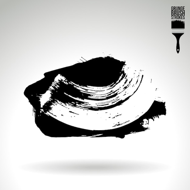 Trazo de pincel negro y textura Grunge vector abstracto elemento pintado a mano