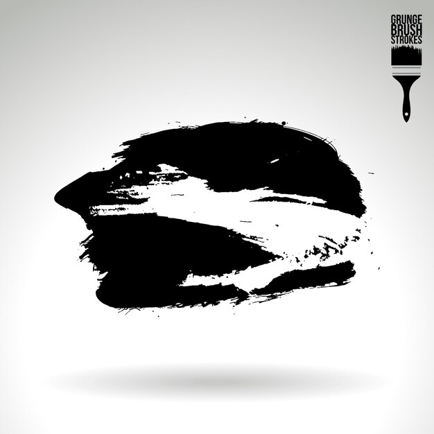 Trazo de pincel negro y textura Grunge vector abstracto elemento pintado a mano