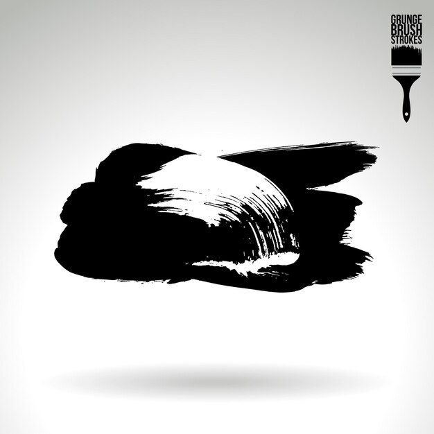 Trazo de pincel negro y textura Grunge vector abstracto elemento pintado a mano
