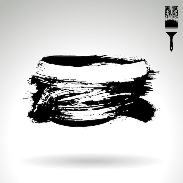Trazo de pincel negro y textura Grunge vector abstracto elemento pintado a mano
