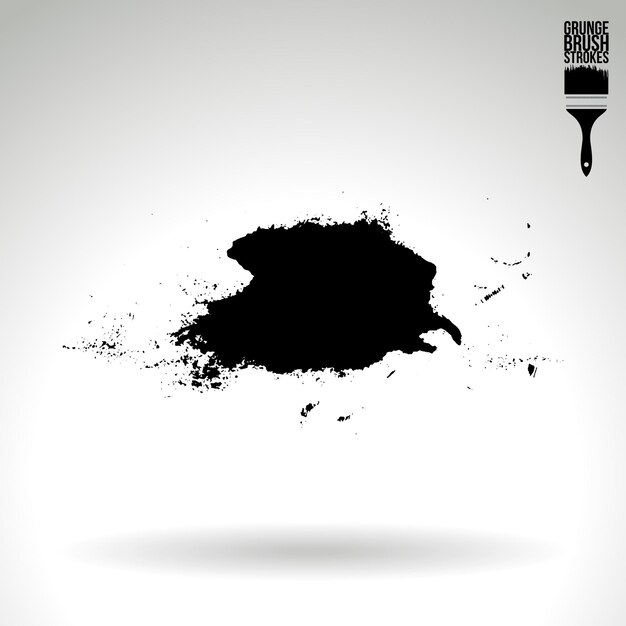 Trazo de pincel negro y textura Grunge vector abstracto elemento pintado a mano
