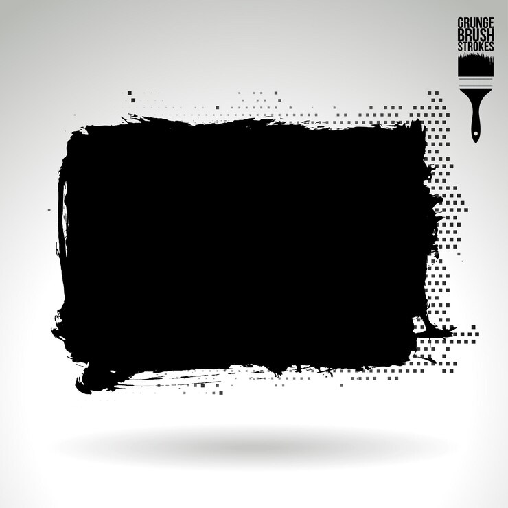 Vector trazo de pincel negro y textura grunge vector abstracto elemento pintado a mano