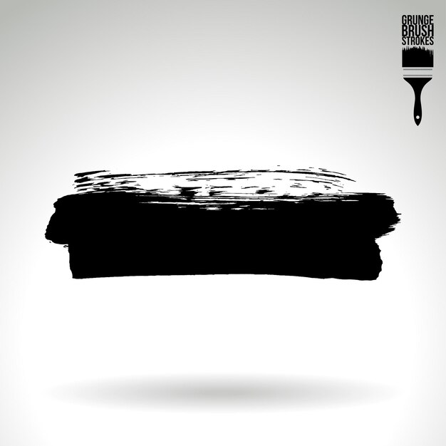 Trazo de pincel negro y textura Grunge vector abstracto elemento pintado a mano
