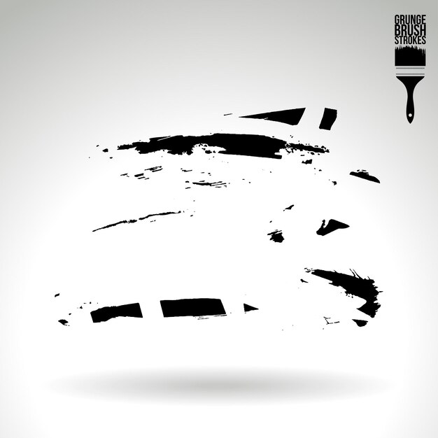 Trazo de pincel negro y textura Grunge vector abstracto elemento pintado a mano