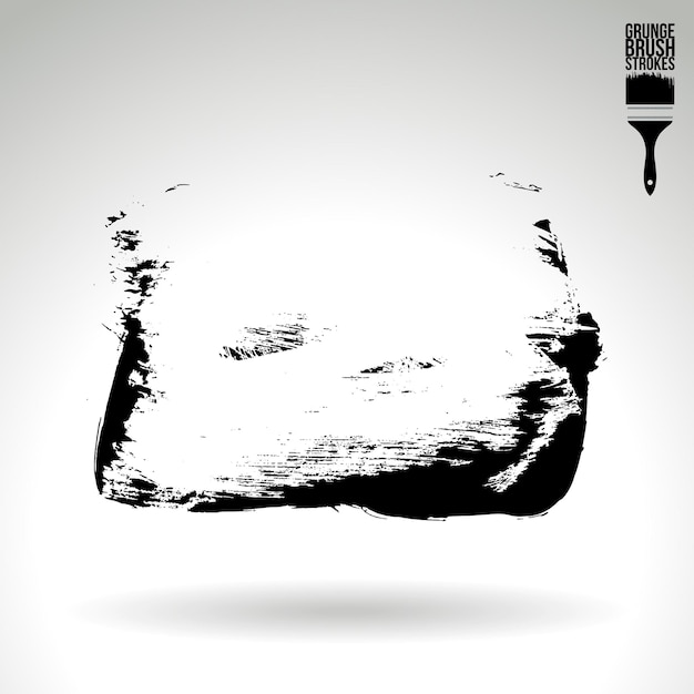 Trazo de pincel negro y textura Grunge vector abstracto elemento pintado a mano