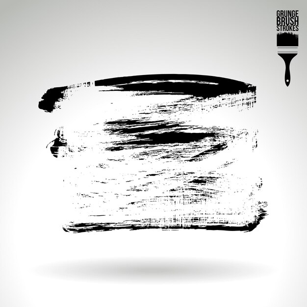 Trazo de pincel negro y textura Grunge vector abstracto elemento pintado a mano