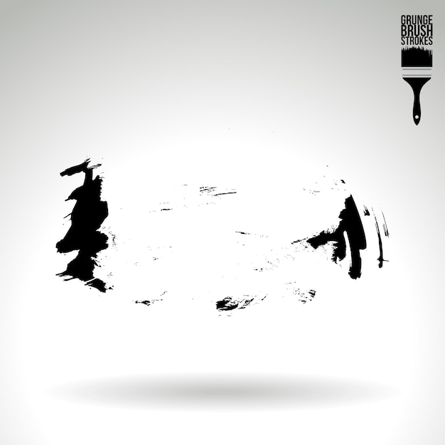 Trazo de pincel negro y textura Grunge vector abstracto elemento pintado a mano