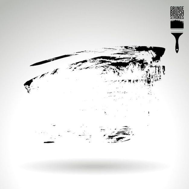 Trazo de pincel negro y textura Grunge vector abstracto elemento pintado a mano