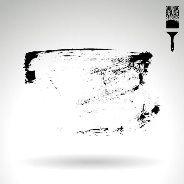 Trazo de pincel negro y textura Grunge vector abstracto elemento pintado a mano