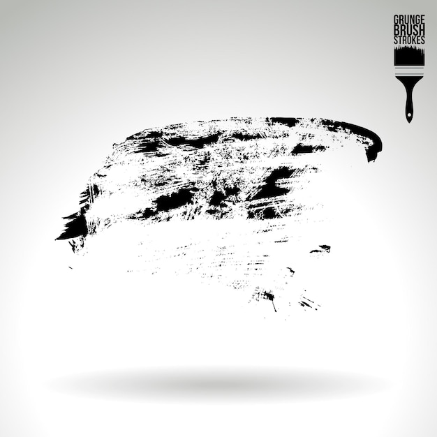 Trazo de pincel negro y textura Grunge vector abstracto elemento pintado a mano