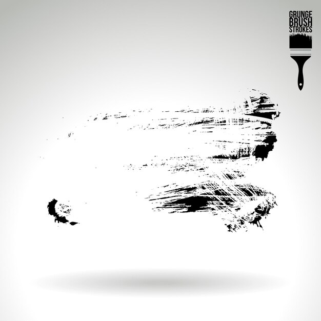 Trazo de pincel negro y textura Grunge vector abstracto elemento pintado a mano