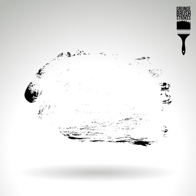 Trazo de pincel negro y textura Grunge vector abstracto elemento pintado a mano