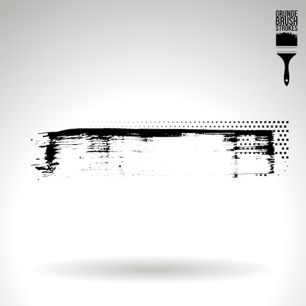 Trazo de pincel negro y textura Grunge vector abstracto elemento pintado a mano