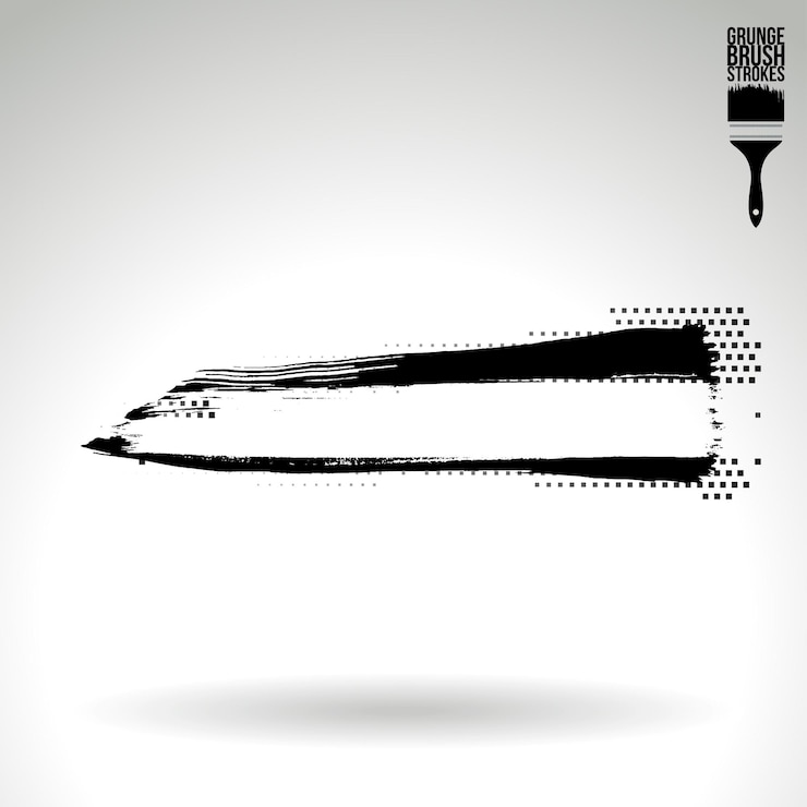Vector trazo de pincel negro y textura grunge vector abstracto elemento pintado a mano