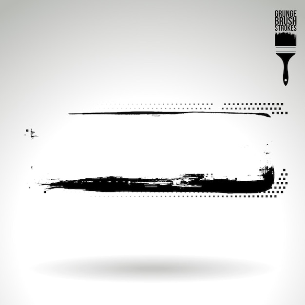 Trazo de pincel negro y textura Grunge vector abstracto elemento pintado a mano