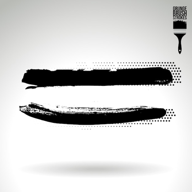 Trazo de pincel negro y textura Grunge vector abstracto elemento pintado a mano