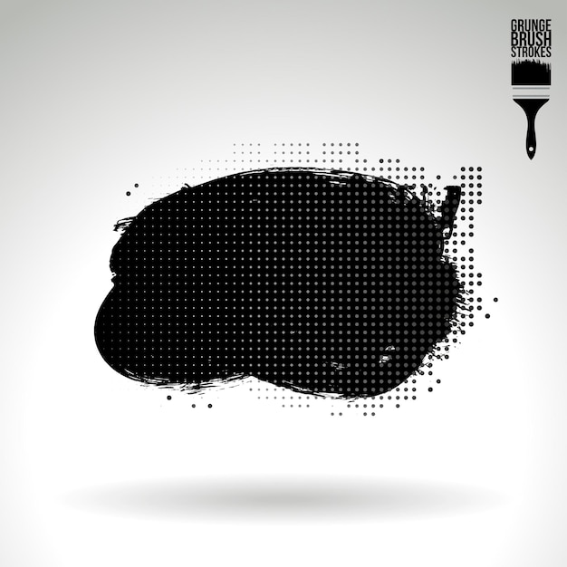 Trazo de pincel negro y textura Grunge vector abstracto elemento pintado a mano
