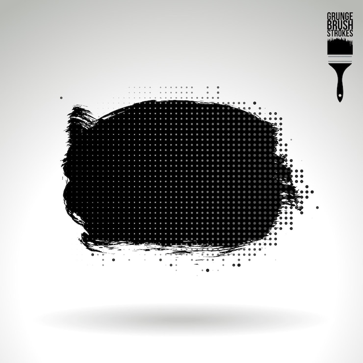 Vector trazo de pincel negro y textura grunge vector abstracto elemento pintado a mano